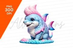 Cute Cartoon Shark Character Clipart Png Product Image 1