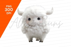 Cute Fluffy White Lamb Animal Clipart Png Product Image 1