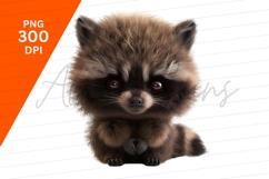Adorable Cartoon Raccoon Clipart Png Image Product Image 1