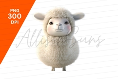 Cute Fluffy Sheep Clipart Png Illustration Product Image 1