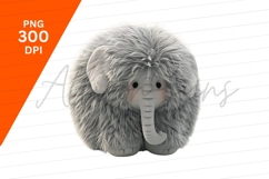 Cute Fluffy Elephant Clipart Png Illustration Product Image 1