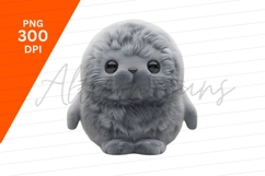 Cute Furry Seal Clipart Png Illustration Product Image 1