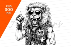 Rocker Lion Wearing Sunglasses Clipart Png Product Image 1