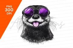 Cool Otter With Sunglasses Clipart Png Product Image 1