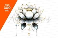Elegant White Lotus Flower Clipart Png Image Product Image 1