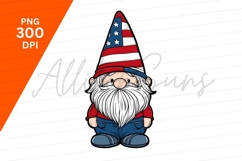 Patriotic Gnome Clipart With American Flag Hat Product Image 1