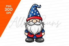 Patriotic Gnome Clipart Png For Fourth Of July Product Image 1