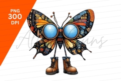 Steampunk Butterfly With Boots Clipart Png Product Image 1