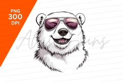 Cool Polar Bear With Sunglasses Clipart Png Product Image 1