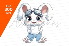 Cute Bunny Wearing Glasses Clipart Png Product Image 1