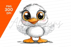 Cute Duckling Cartoon Bird Illustration Clipart Png Product Image 1