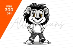 Cartoon Lion Character With Modern Outfit Clipart Product Image 1