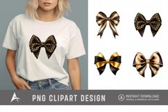 Watercolor Gold Bow Clipart Product Image 1