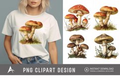 Watercolor Vintage Mushroom Sublimation Clipart Product Image 1