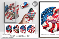 Digital Paper Axolotl 4th of July Product Image 1