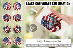 Glass Can Axolotl 4th of July Product Image 1