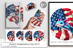 Digital Paper Axolotl 4th of July Product Image 1