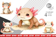 Watercolor Clipart Axolotl Wildlife Product Image 1
