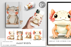 Digital Paper Axolotl Wildlife Product Image 1