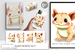 Digital Paper Axolotl Wildlife Product Image 1