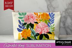 Azalea Modern Floral Cosmetic Bag Sping Flower Makeup Bag Product Image 1