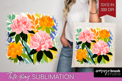 Azalea Modern Floral Tote Bag Sping Flower Tote Bag PNG Product Image 1