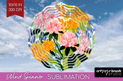Azalea Modern Floral Wind Spinner Sublimation PNG Sping Product Image 1