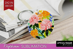 Azalea Modern Floral Keychain PNG Sping Flower Keychain Product Image 1