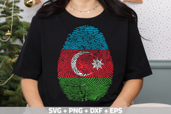 Azerbaijan SVG, Azerbaijan Flag Fingerprin, SVG PNG DXF EPS Product Image 1