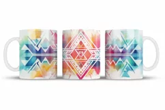 Aztec Mug Wrap Sublimation Designs, Country Mug Wrap, Aztec Png