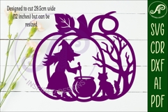 Pumpkin Halloween witch wall sign svg laser cut file Product Image 2