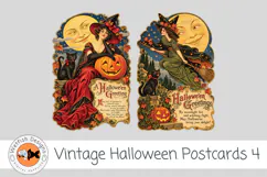 Halloween Vintage PNG Postcards 4 Product Image 3