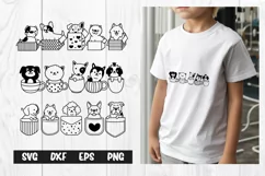Cute Dogs SVG, Funny Cute dog box, dog cup, dog pocket Product Image 1
