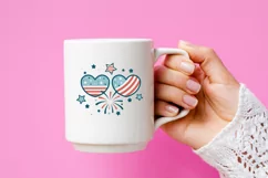 4th of July svg, Patriotic stars and heart Product Image 2