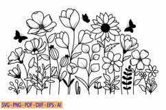 Flower Svg, Blooming Wildflower Svg, Floral Svg Product Image 1