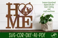 Home word with cat and dog wall art sign, SVG file. vector Product Image 2