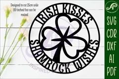 Irish Kisses and Shamrock Wishes St. Patrick's Day wall sign Product Image 2