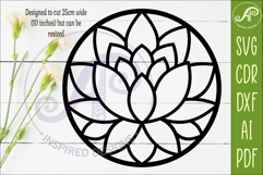 Lotus Flower Wall Art SVG | Round Mandala Laser Cut File Product Image 2