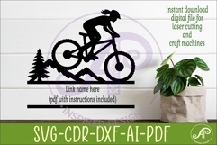 Female Mountain Bike Name Sign SVG, Cyclist Laser Cut File Product Image 2