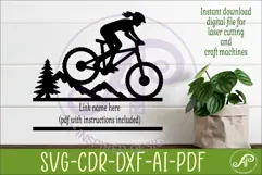 Female Mountain Bike Name Sign SVG, Cyclist Laser Cut File Product Image 2
