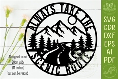 Always Take the Scenic Route SVG, Mountain Road Wall Sign Product Image 2