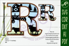 Farm Large R wall Letter 3 layer sign Product Image 2