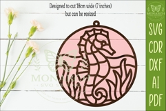 Seahorse Suncatcher SVG | Ocean Window Hanger Laser Cut Fi Product Image 2