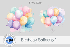 Watercolor Birthday Balloons 1 Product Image 3