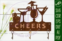 Cocktails Key holder designs for wood and metal Product Image 2