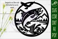 Kokanee Salmon Fish wall sign svg laser cut Product Image 2