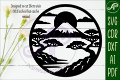 Mount Fuji Wall Art SVG Laser Cut File, Japanese Landscape Product Image 2