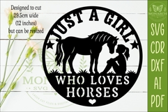 Just A Girl Who Loves Horses SVG | Horse Lover Wall Sign Product Image 2
