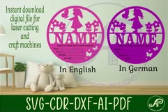 Little girl Newborn Baby stats, Birth plaque, name sign SVG Product Image 2