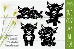 Cute Highland Cow Silhouettes SVG Farm Animal 1 Product Image 2